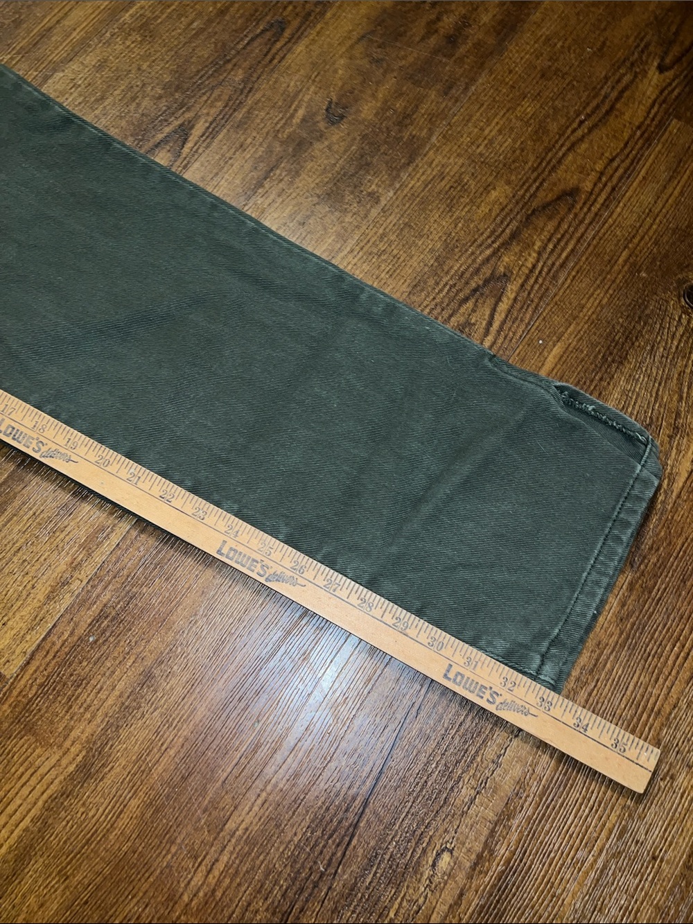 PrettyLittleThing Green Split Bottom Hem Straight Flare Leg Jeans Size 12 Tall - Picture 10 of 12